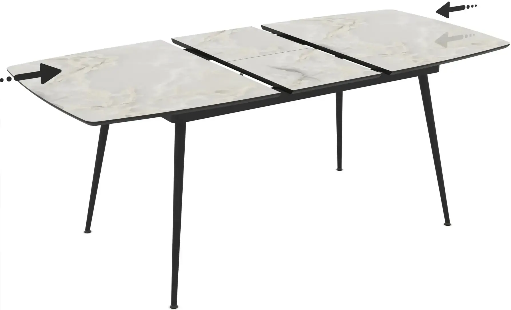 Masa extensibila Magnusplus Yense 125/165x80 Mola (Grey Marble/Black) - 4