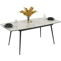 Masa extensibila Magnusplus Yense 125/165x80 Mola (Grey Marble/Black) Thumb
