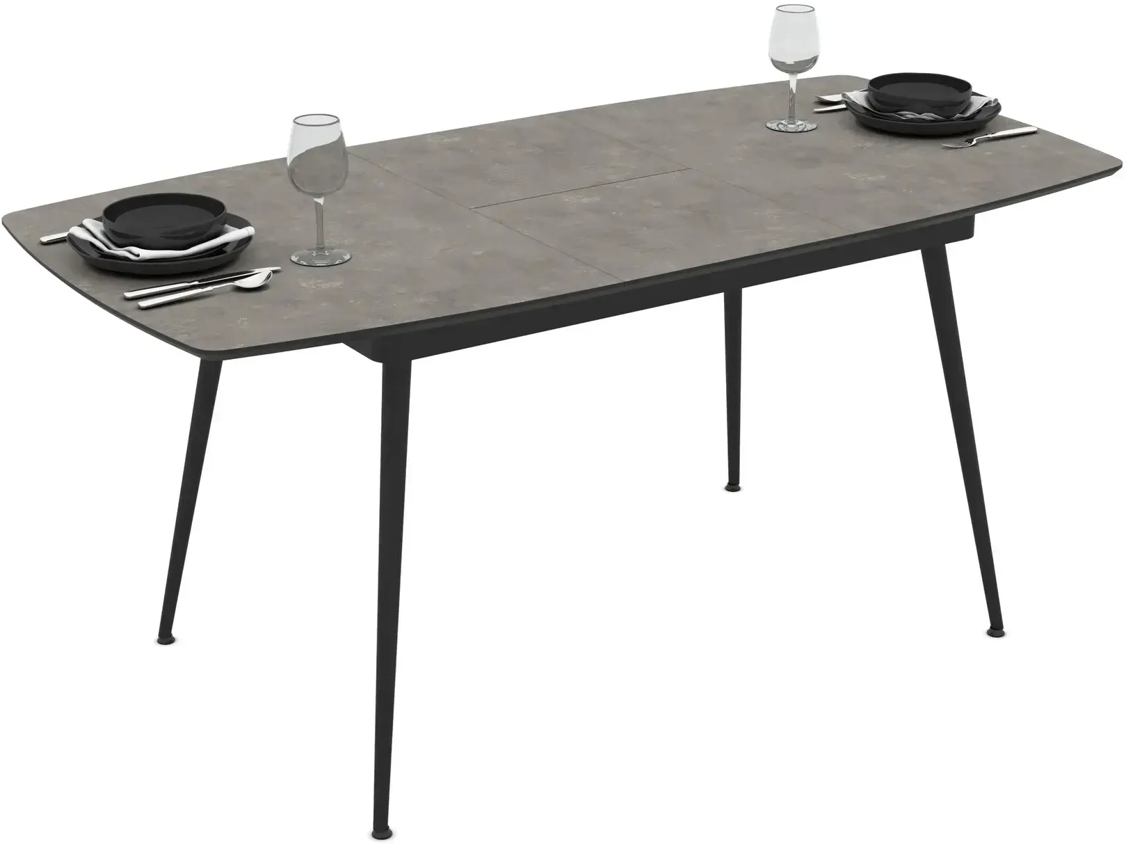Masa extensibila Magnusplus Yense 125/165x80 Retro Stone (Grey/Black) - 5