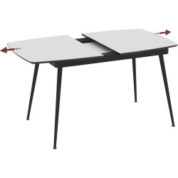Masa extensibila Magnusplus Yense 125/165x80 Senkron (White/Black) Thumb