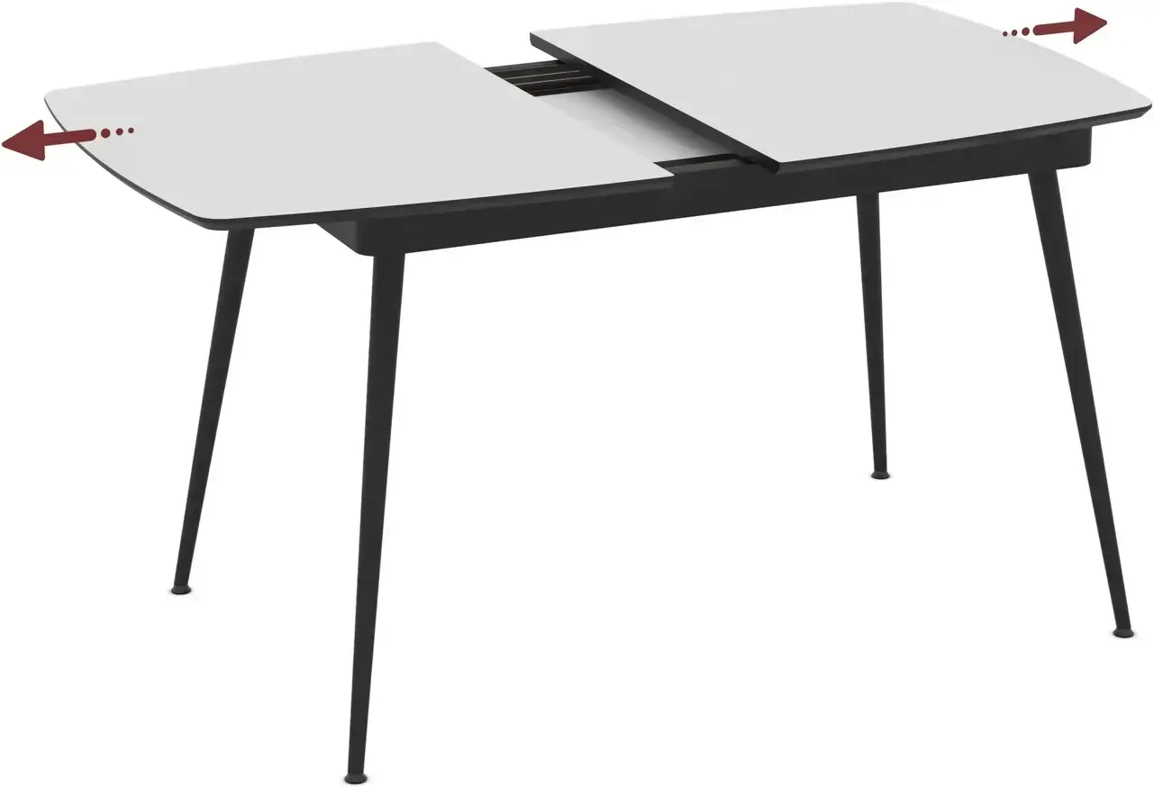 Masa extensibila Magnusplus Yense 125/165x80 Senkron (White/Black) - 2
