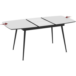 Masa extensibila Magnusplus Yense 125/165x80 Senkron (White/Black) Thumb
