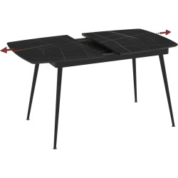 Masa extensibila Magnusplus Yense 125/165x80 Sonata High Gloss (Black Marble/Black) Thumb