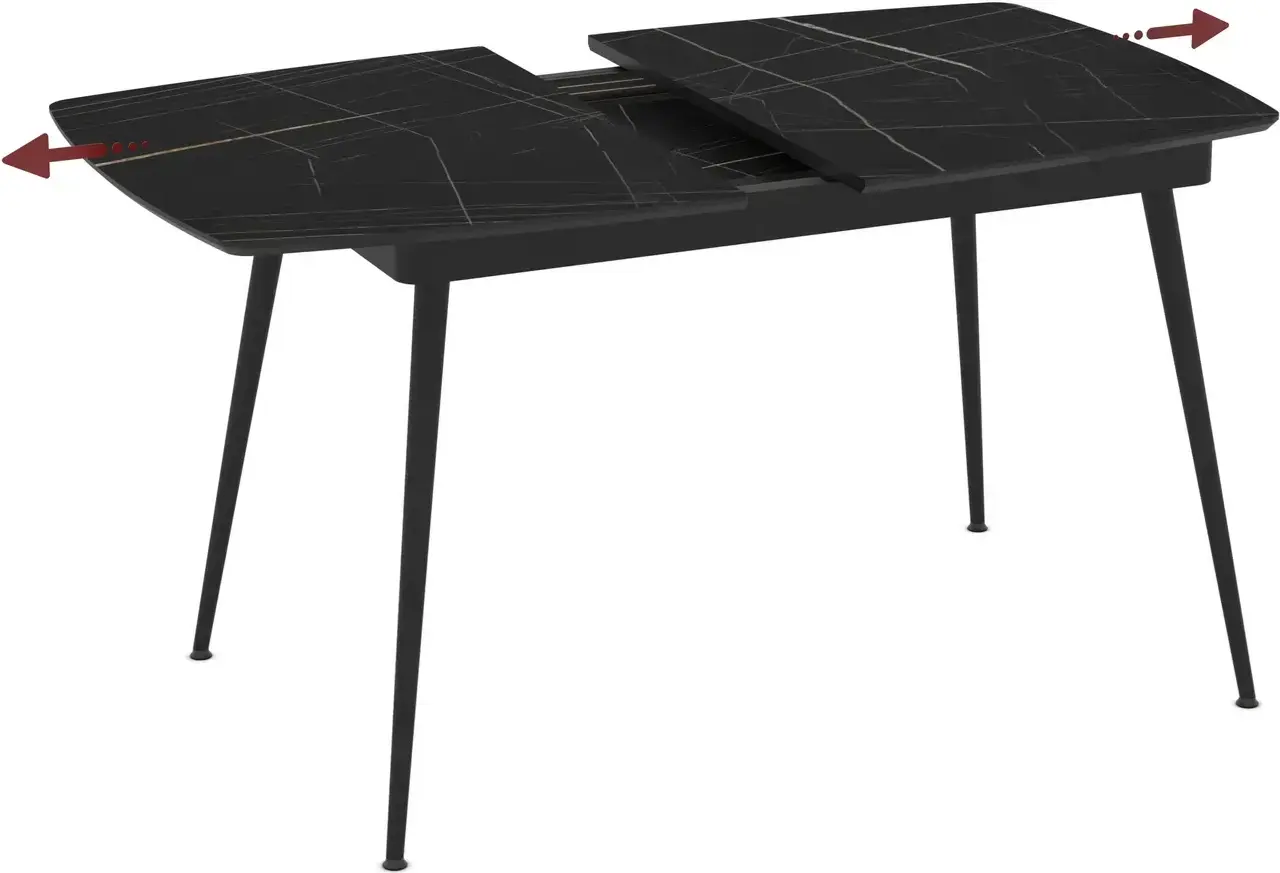 Masa extensibila Magnusplus Yense 125/165x80 Sonata High Gloss (Black Marble/Black) - 2
