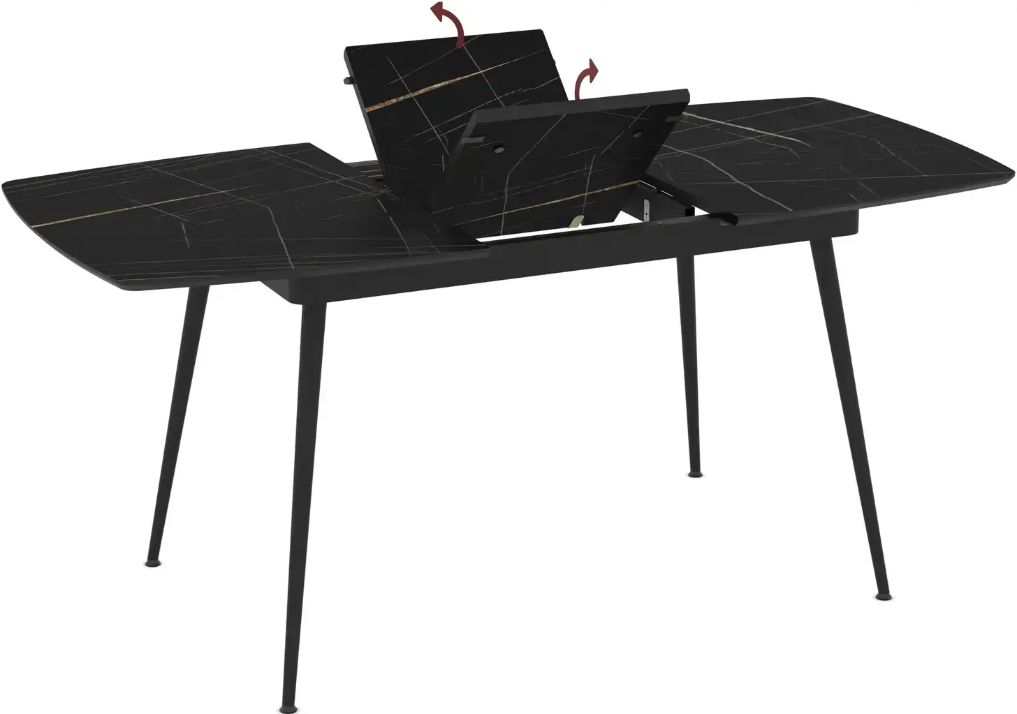 Masa extensibila Magnusplus Yense 125/165x80 Sonata High Gloss (Black Marble/Black) - 3