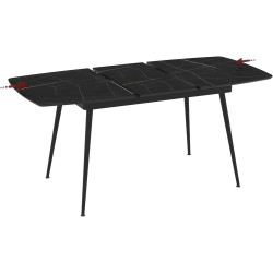 Masa extensibila Magnusplus Yense 125/165x80 Sonata High Gloss (Black Marble/Black) Thumb