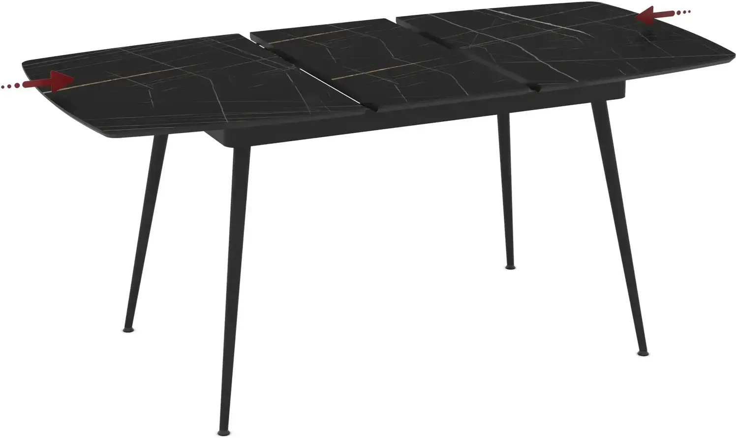 Masa extensibila Magnusplus Yense 125/165x80 Sonata High Gloss (Black Marble/Black) - 4