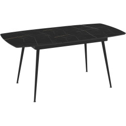Masa extensibila Magnusplus Yense 125/165x80 Sonata High Gloss (Black Marble/Black) Thumb