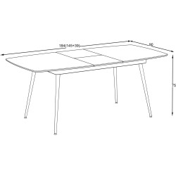 Masa extensibila Magnusplus Yense 145/185x90 Irony (Dark Grey/Black) Thumb