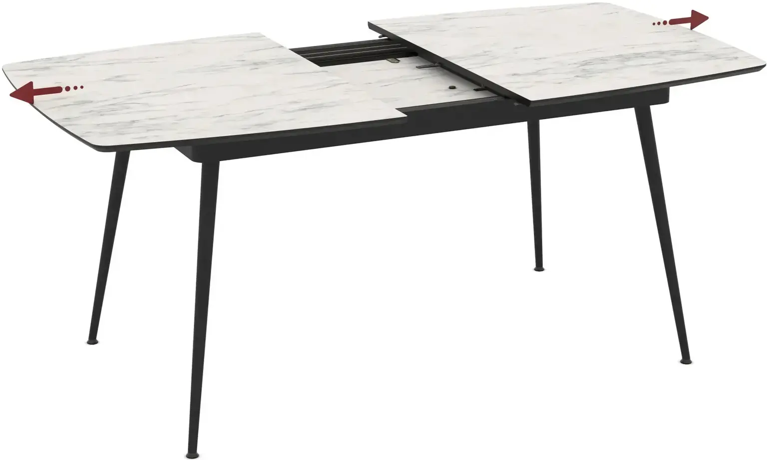 Masa extensibila Magnusplus Yense 145/185x90 Marmo (White Marble/Black) - 2