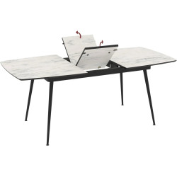 Masa extensibila Magnusplus Yense 145/185x90 Marmo (White Marble/Black) Thumb
