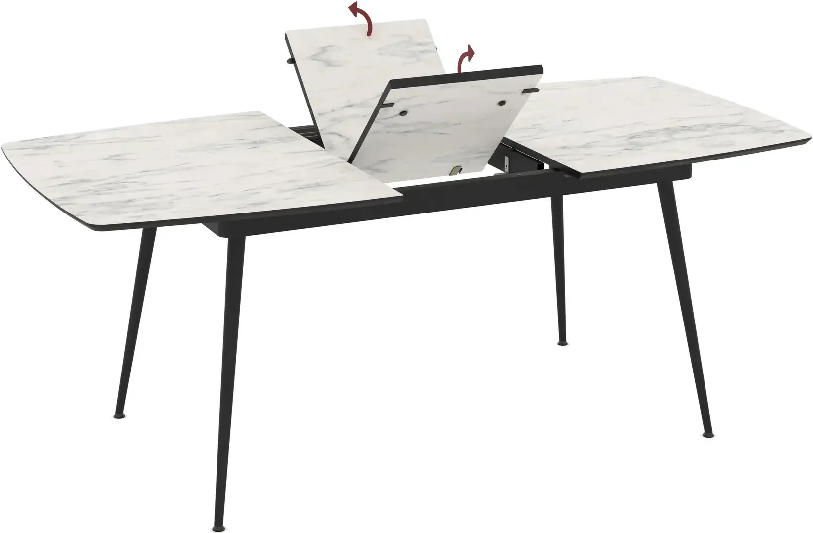 Masa extensibila Magnusplus Yense 145/185x90 Marmo (White Marble/Black) - 3