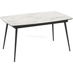 Masa extensibila Magnusplus Yense 145/185x90 Marmo (White Marble/Black)
