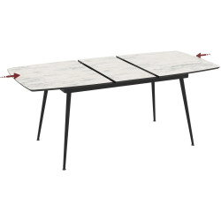 Masa extensibila Magnusplus Yense 145/185x90 Marmo (White Marble/Black) Thumb