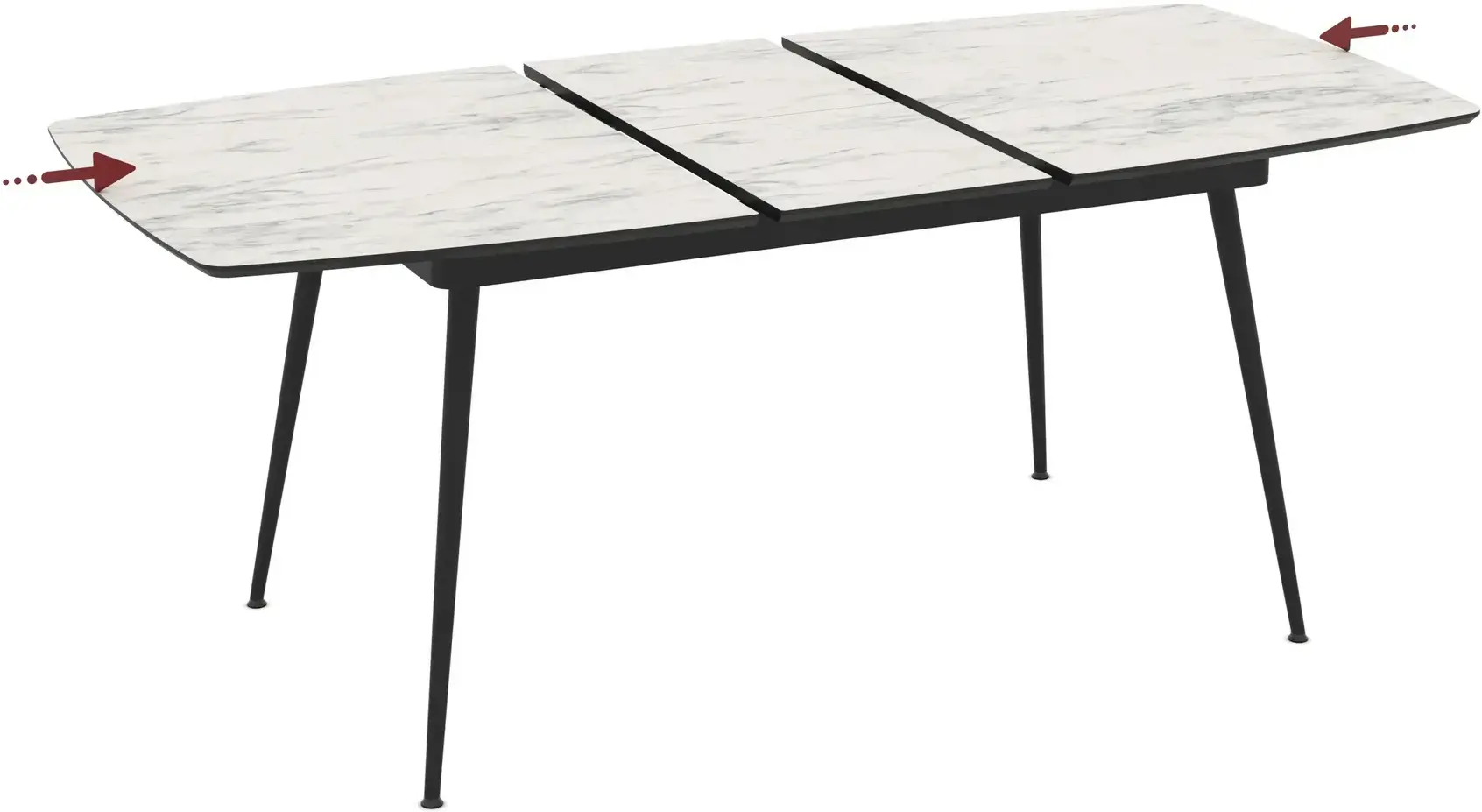 Masa extensibila Magnusplus Yense 145/185x90 Marmo (White Marble/Black) - 4