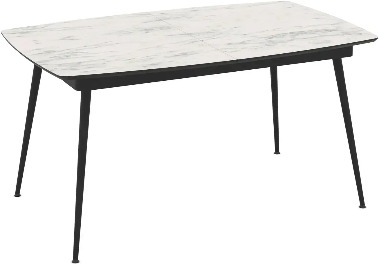 Masa extensibila Magnusplus Yense 145/185x90 Marmo (White Marble/Black)