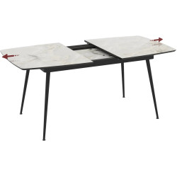 Masa extensibila Magnusplus Yense 145/185x90 Mola (Grey Marble/Black) Thumb