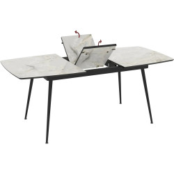 Masa extensibila Magnusplus Yense 145/185x90 Mola (Grey Marble/Black) Thumb