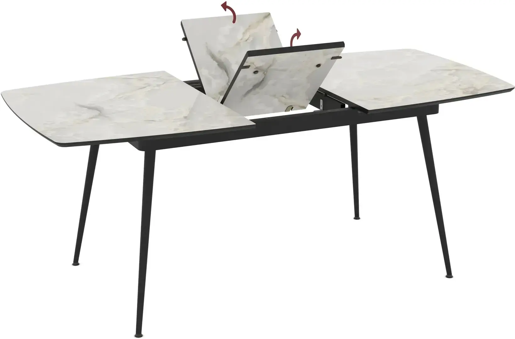 Masa extensibila Magnusplus Yense 145/185x90 Mola (Grey Marble/Black) - 3