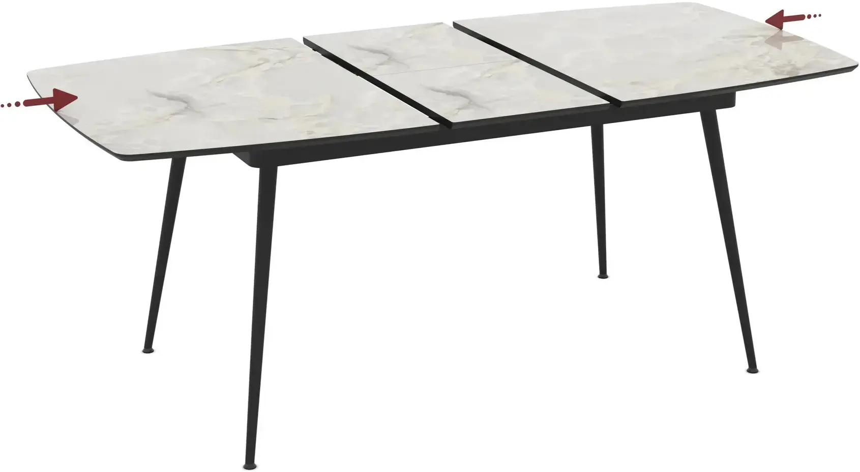 Masa extensibila Magnusplus Yense 145/185x90 Mola (Grey Marble/Black) - 4
