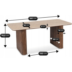 Стол Mebel Elite Aramis 180 (Travertine/Walnut) Thumb