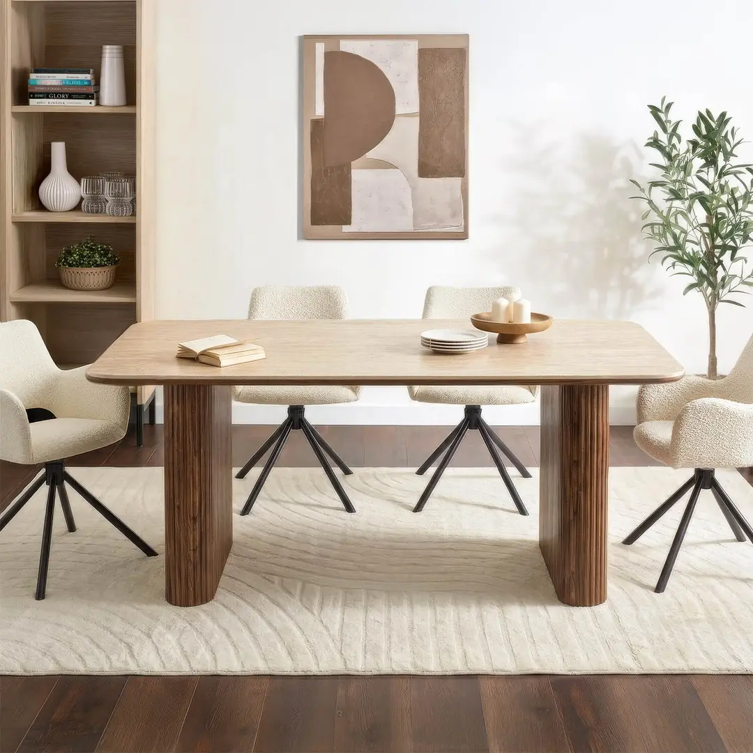 Стол Mebel Elite Aramis 180 (Travertine/Walnut)