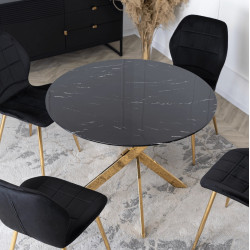 Стол Mebel Elite Bali 100 (Black Marble/Gold) Thumb