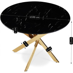 Стол Mebel Elite Bali 100 (Black Marble/Gold) Thumb