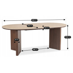 Стол Mebel Elite Darius 200 (Travertine/Walnut) Thumb