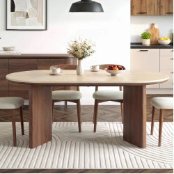 Стол Mebel Elite Darius 200 (Travertine/Walnut) Thumb