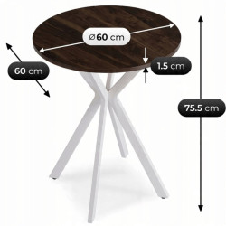 Masa Mebel Elite Lauren 60 (Walnut/White) Thumb