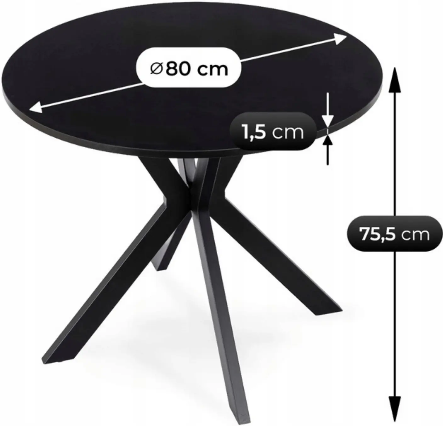 Стол Mebel Elite Lauren 80 (Black) - 7