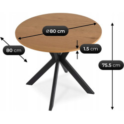 Стол Mebel Elite Lauren 80 (Golden Oak/Black) Thumb