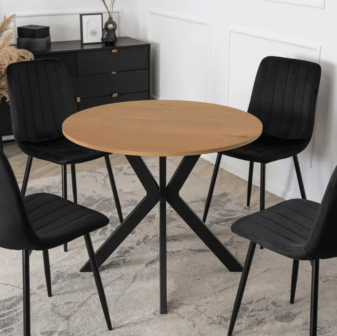 Стол Mebel Elite Lauren 80 (Golden Oak/Black)