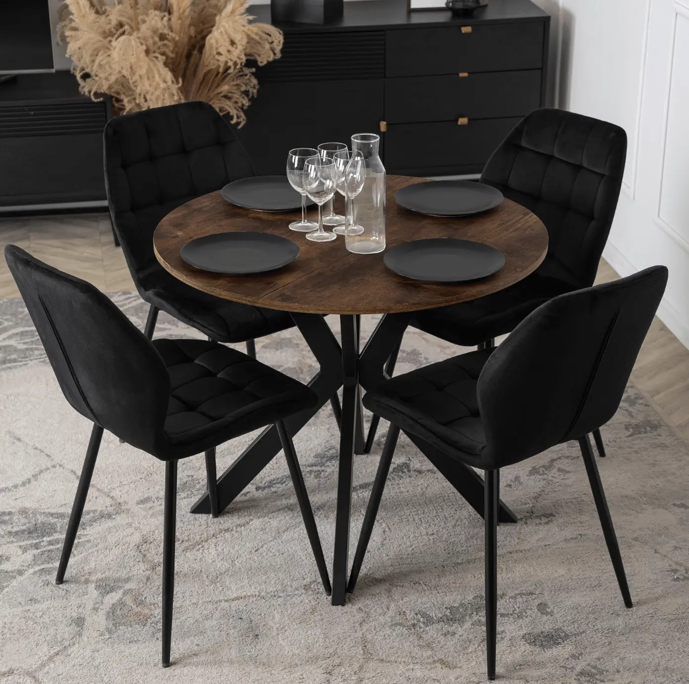 Стол Mebel Elite Lauren 80 (Rustic Oak/Black) - 4