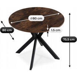 Стол Mebel Elite Lauren 80 (Rustic Oak/Black) Thumb