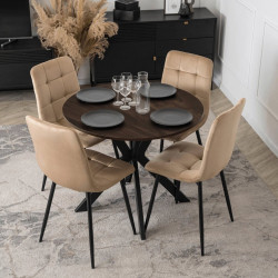 Masa Mebel Elite Lauren 80 (Walnut/Black) Thumb