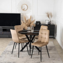 Masa Mebel Elite Lauren 80 (Walnut/Black) Thumb