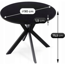 Стол Mebel Elite Lauren 90 (Black) Thumb
