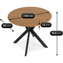 Стол Mebel Elite Lauren 90 (Golden Oak/Black) Thumb