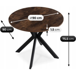 Стол Mebel Elite Lauren 90 (Rustic Oak/Black) Thumb