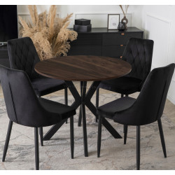 Стол Mebel Elite Lauren 90 (Walnut/Black)