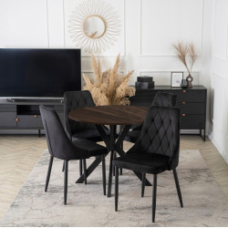 Стол Mebel Elite Lauren 90 (Walnut/Black) Thumb