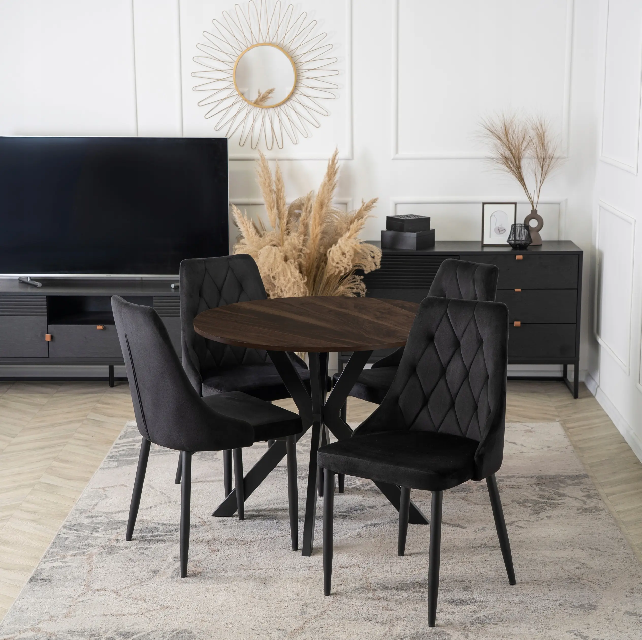 Стол Mebel Elite Lauren 90 (Walnut/Black) - 6