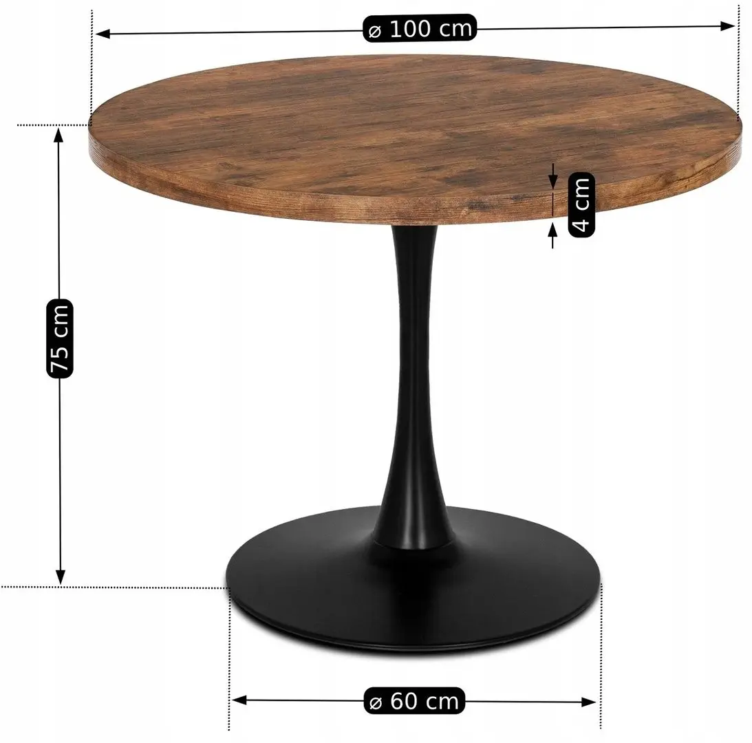 Стол Mebel Elite Lino 100 (Rustic Oak/Black)