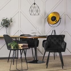 Masa Mebel Elite Lino 100 (Walnut/Black) Thumb