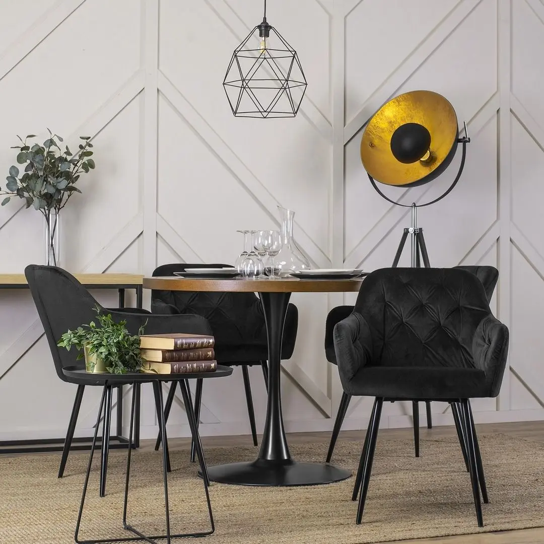 Masa Mebel Elite Lino 100 (Walnut/Black)