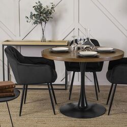 Masa Mebel Elite Lino 100 (Walnut/Black) Thumb