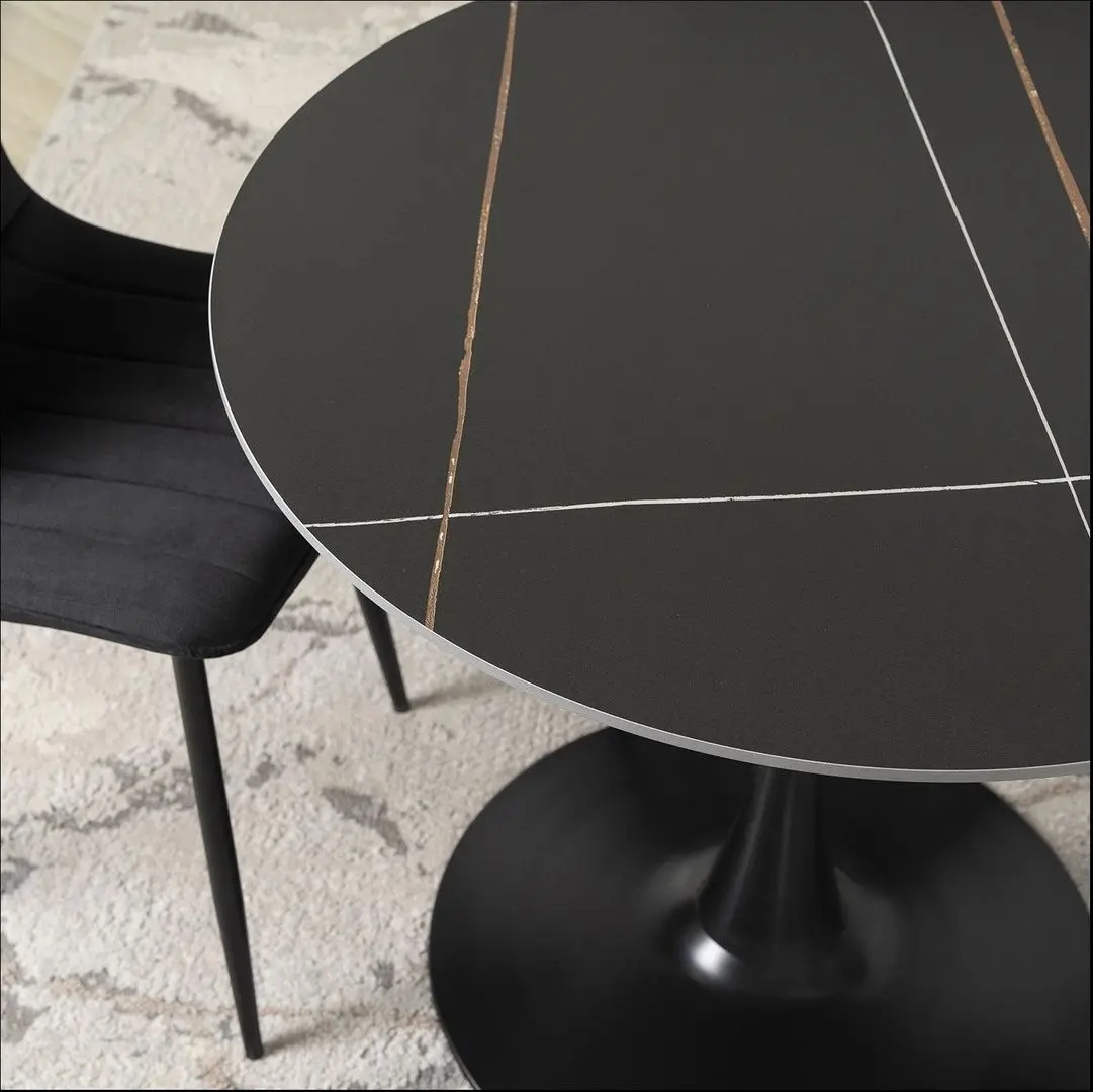 Masa Mebel Elite Sander 73x90 (Black Marble)