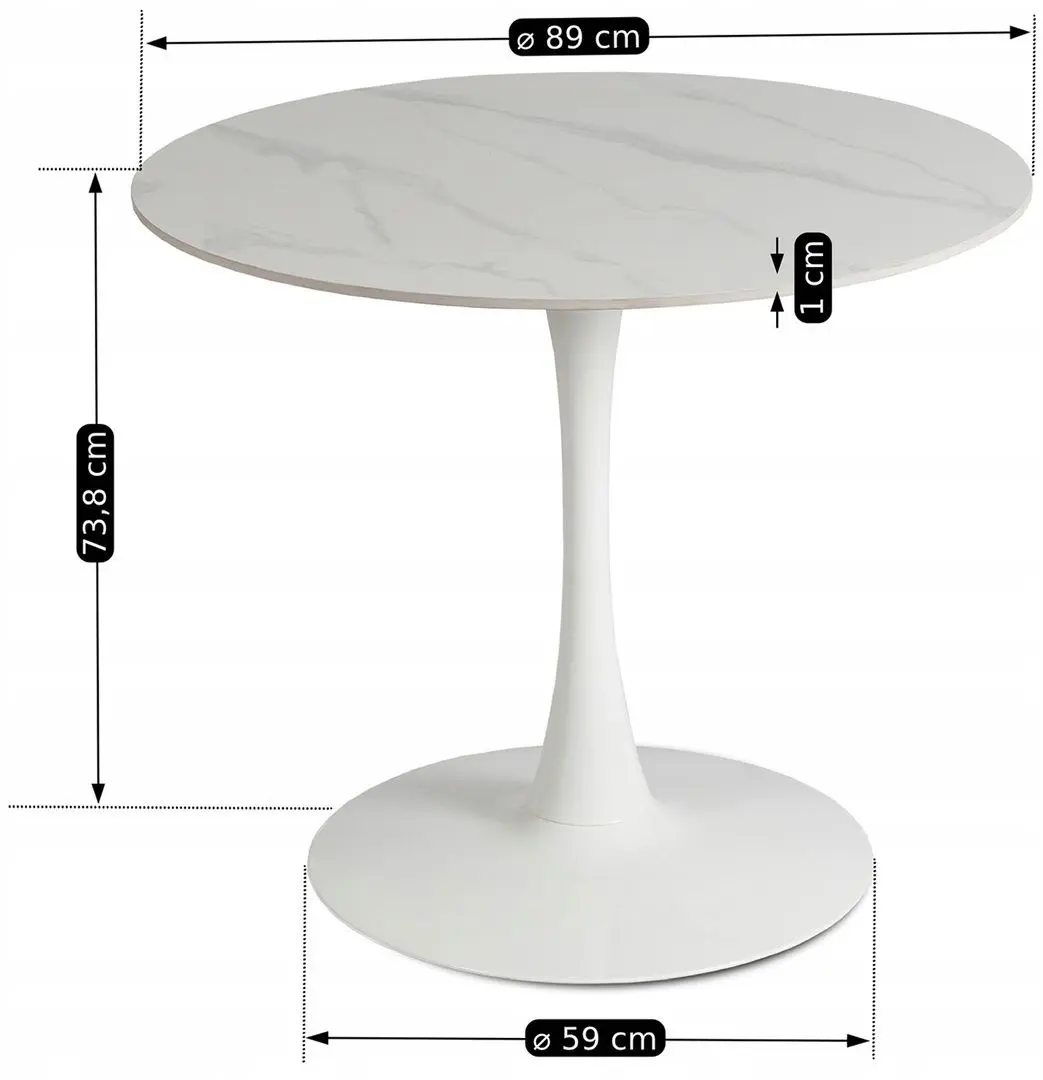 Стол Mebel Elite Sander 73x90 (White Marble)